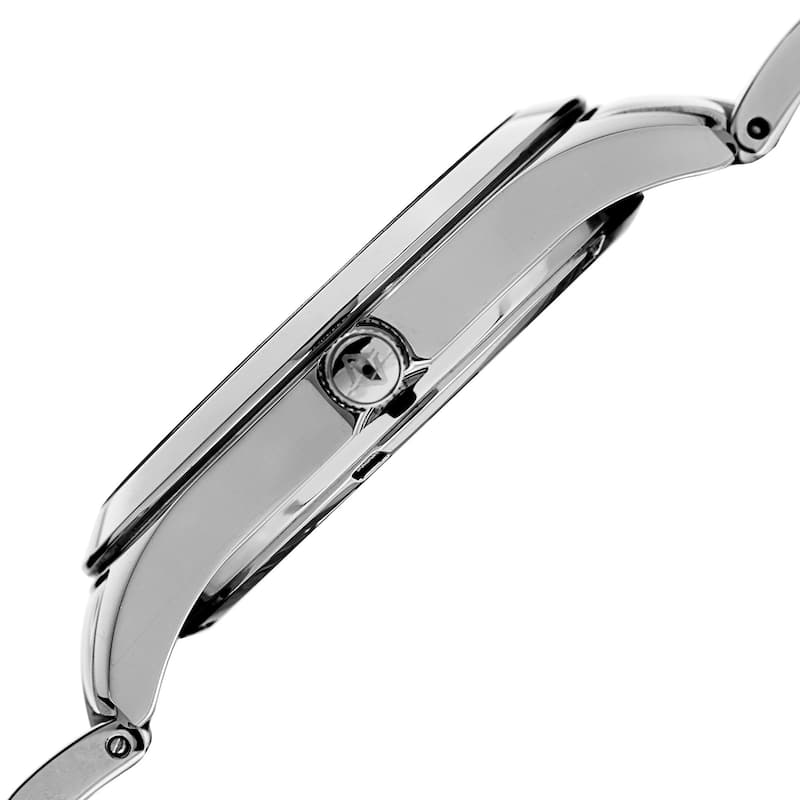 Akribos XXIV Women's Quartz Swarovski Crystal Silver-Tone Stainless Steel Bracelet Watch
