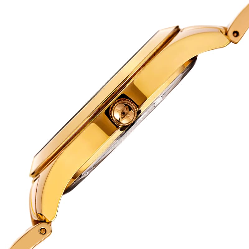 Akribos XXIV Women's Quartz Swarovski Crystal Gold-Tone Stainless Steel Bracelet Watch