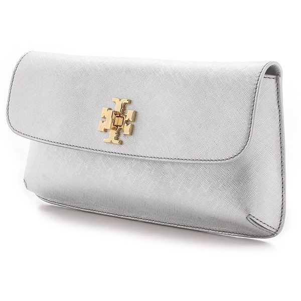 tory burch silver clutch