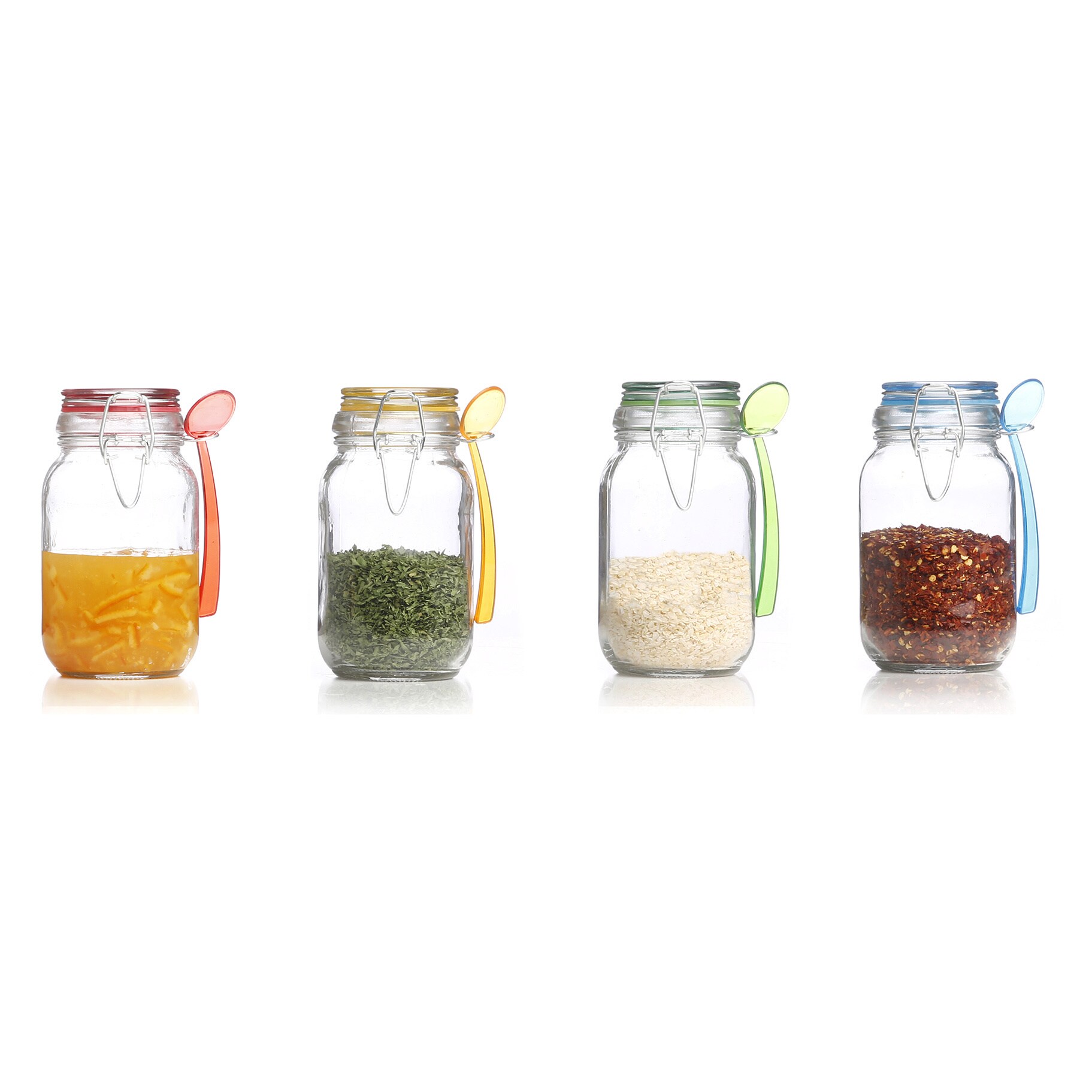 Kinetic GoGreen Glass 15-ounce Mini Jar With Jewel-colored Lid and