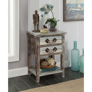 Somette Two Drawer Accent Table, Islander Multicolor - 18"L x 13"W x 26"H