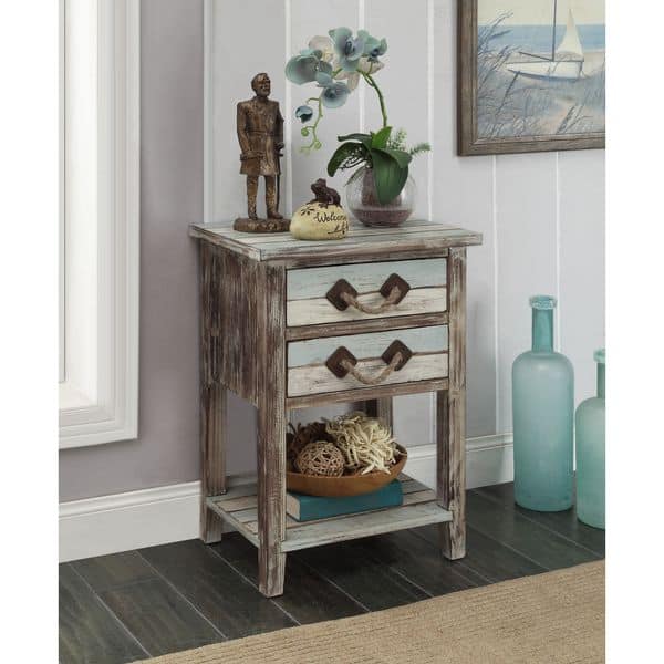 slide 2 of 2, Somette Two Drawer Accent Table, Islander Multicolor - 18"L x 13"W x 26"H