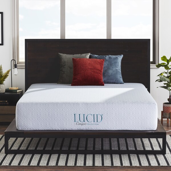 LUCID Comfort Collection 12-inch Queen-size Gel Memory Foam Mattress
