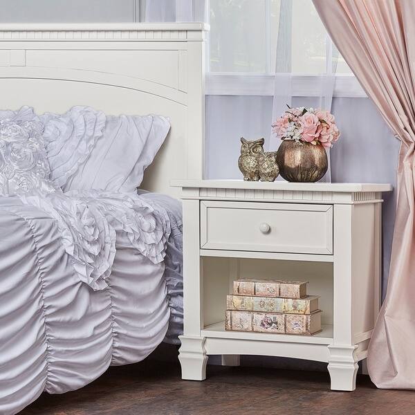 slide 2 of 4, Evolur Cheyenne Santa Fe Collection White Wood Nightstand
