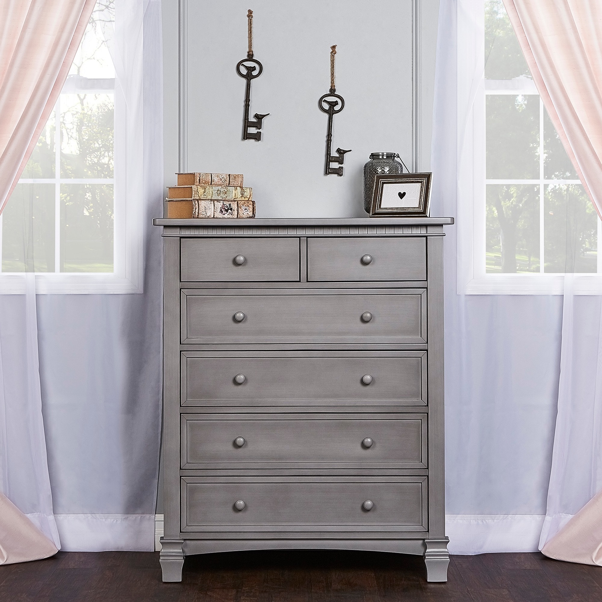 evolur santa fe dresser storm grey Evolur Cheyenne and Santa Fe 6 drawers chest