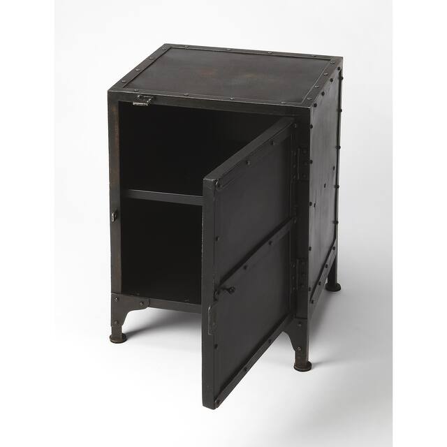 Handmade Owen Industrial Nightstand/End Table (India) Iron Side