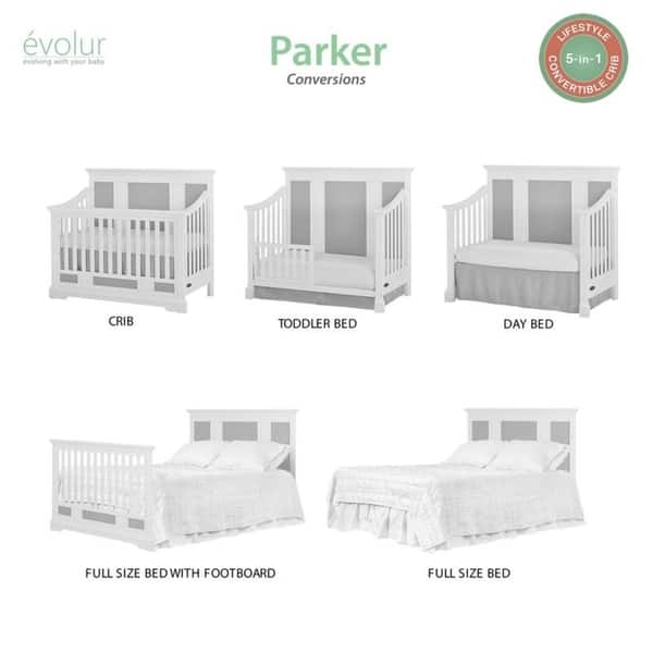 Shop Evolur Parker 5 In 1 Convertible Crib Overstock 12079253