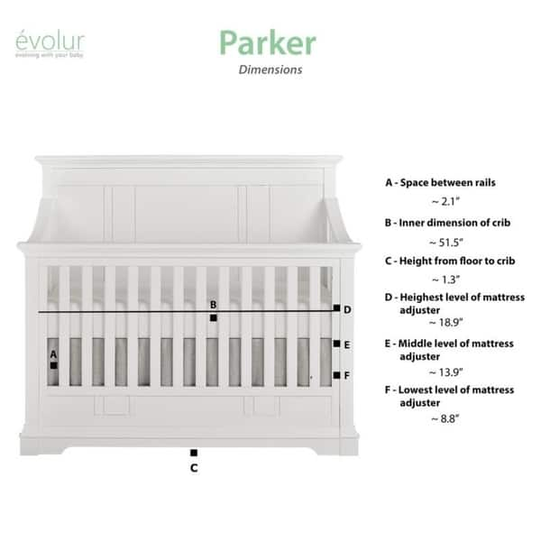 Shop Evolur Parker 5 In 1 Convertible Crib Overstock 12079254