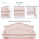 preview thumbnail 5 of 11, Evolur Aurora 5 in 1 Convertible Crib - Pink