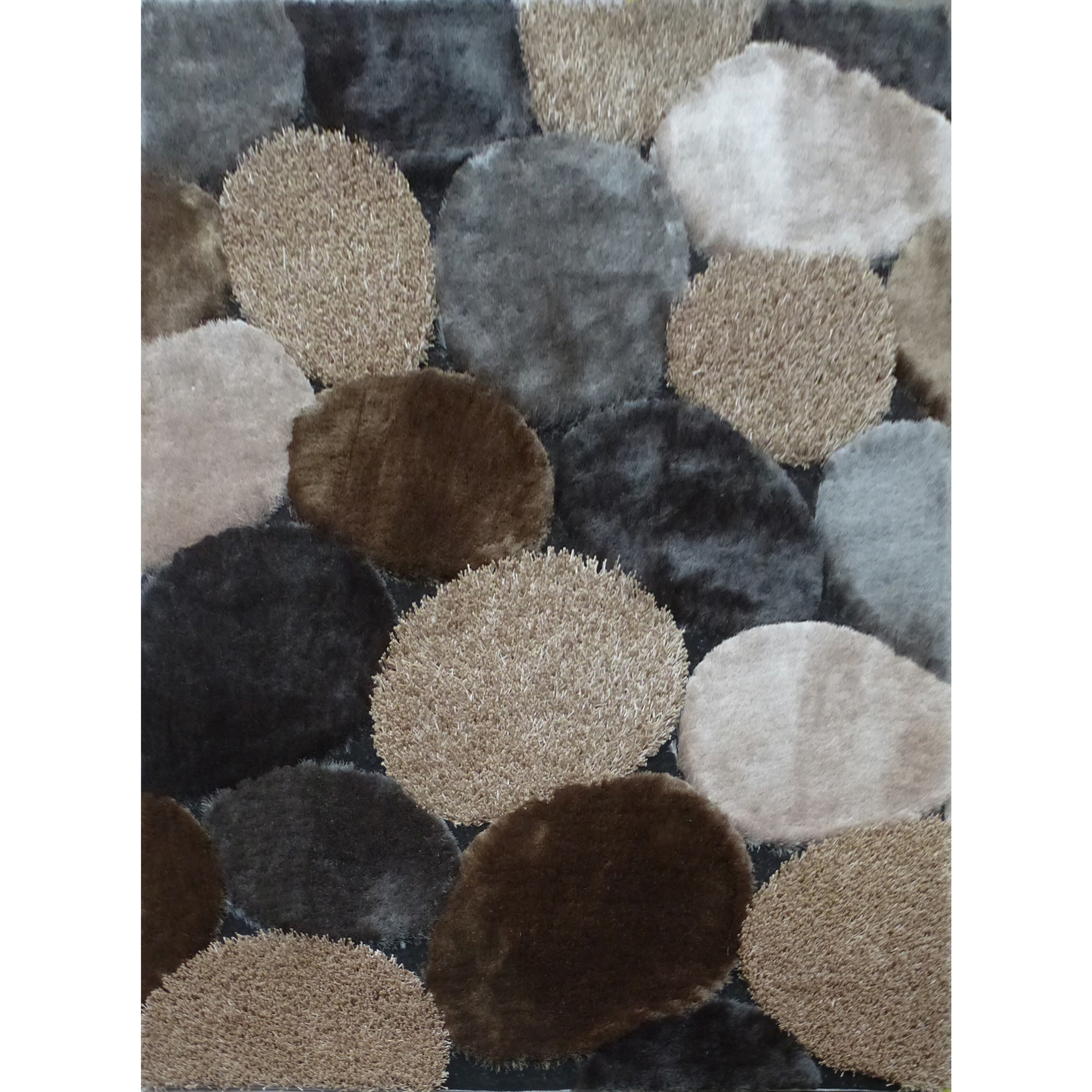 River Stone Design Multicolored Polyester Area Rug 5 X 7