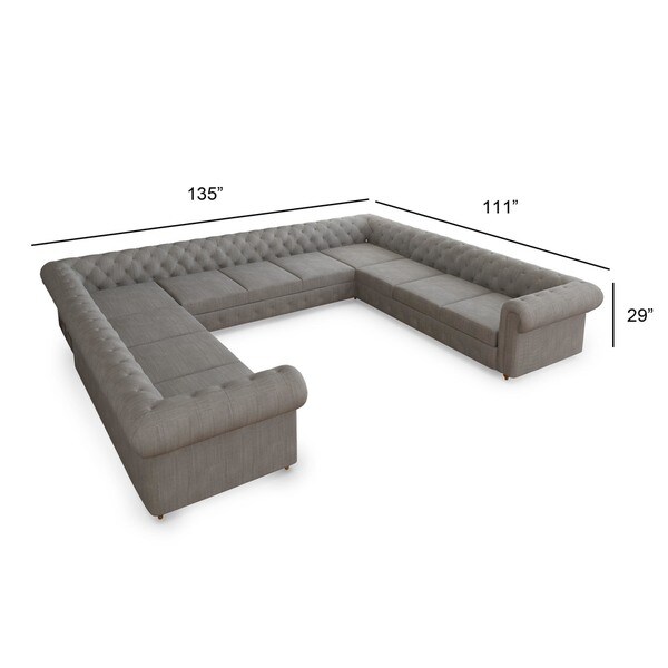 Moser Bay Furniture Garcia Tufted Linen U-shaped Sectional Sofa