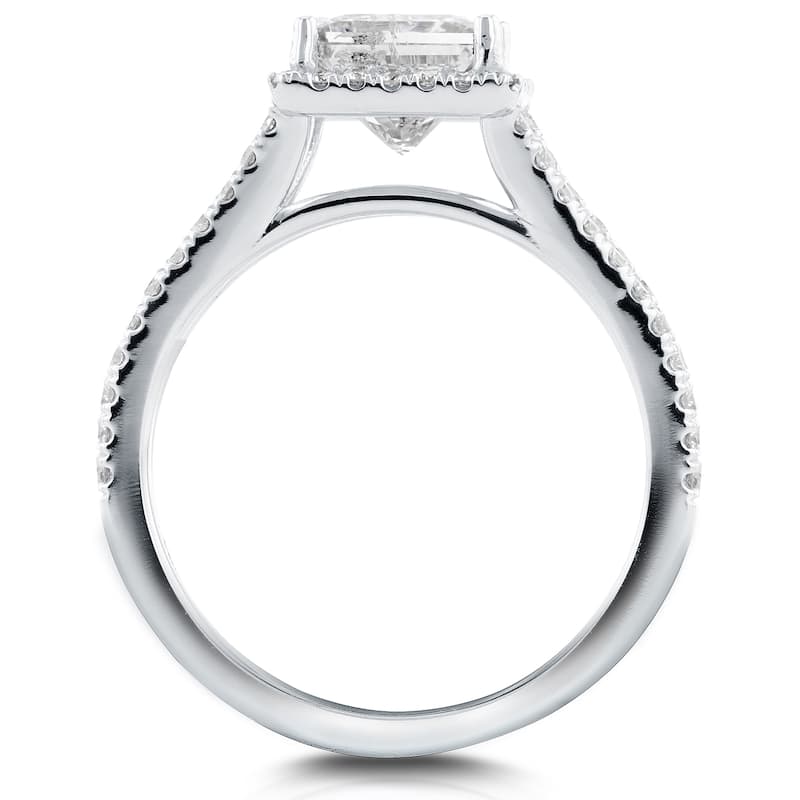 Kobelli 2.25 Carats Natural Diamond Certified 14k Solid White Gold Princess Square Halo Long Split Shank Half Eternity Ring