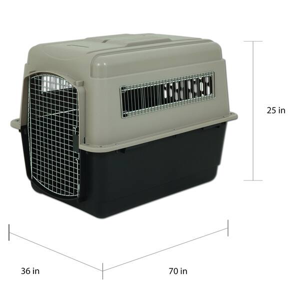 Petmate Vari Dog Kennel Plastic Portable Travel Crate For Pets 70 90 Lbs Taupe Black