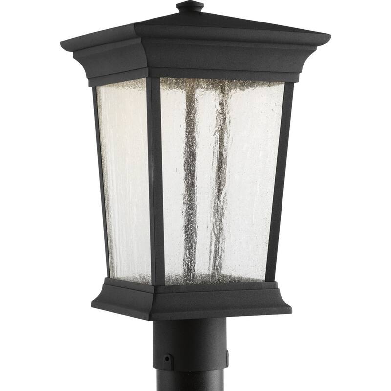 Progress Lighting Black Finish One-Light 9-inch Post Lantern with AC LED Module