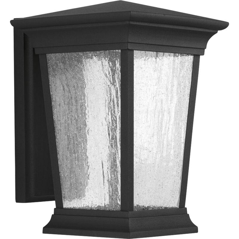 Arrive LED Black Clear Seeded Glass Modern Outdoor Wall Lantern Light