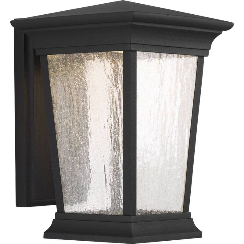 Arrive LED Black Clear Seeded Glass Modern Outdoor Wall Lantern Light
