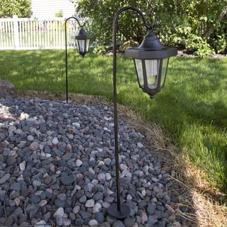 Pure Garden Solar LED Black Hanging Coach Lantern