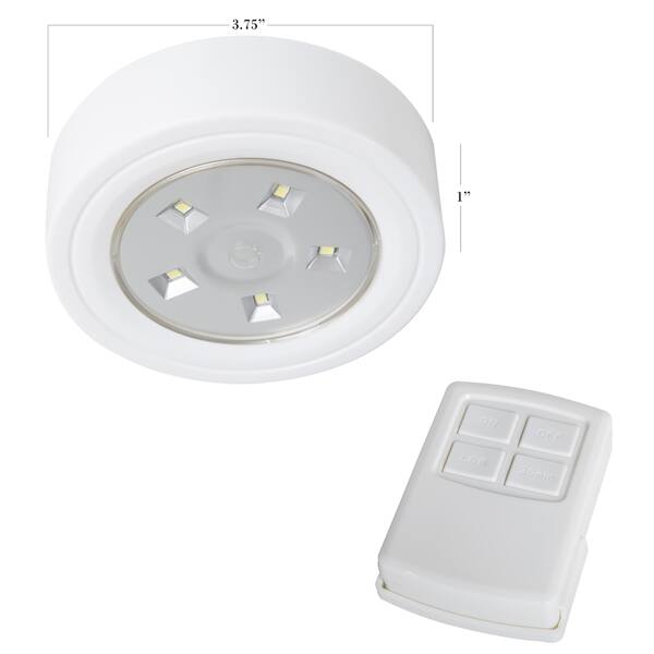 Lavish Home 5 Led Portable Puck And Ceiling Light With Remote Control