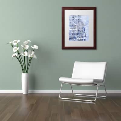 Michael Tompsett 'Chicago Street Map 2' Matted Framed Art