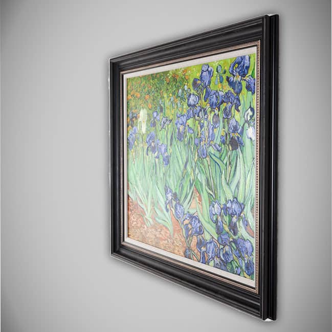 Vincent van Gogh 'Irises' Framed Canvas Art - Blue