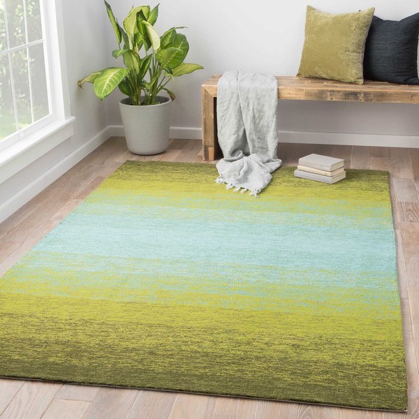 Shop Channel Indoor Outdoor Ombre Lime Green Turquoise Area Rug 2 X 3 Surplus Overstock 12088381