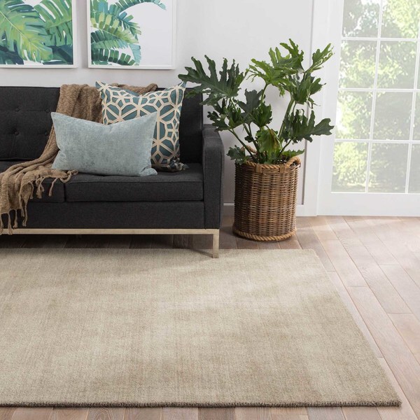 Constanz Handmade Solid Taupe Area Rug (9' X 13')