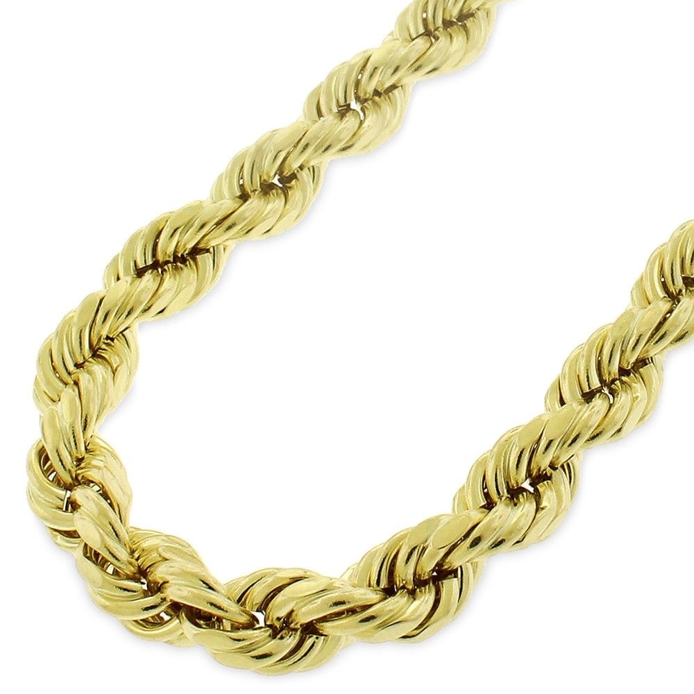 J&L Fashion10k Yellow Gold 8mm Hollow Rope Diamond-Cut Link Twisted ...