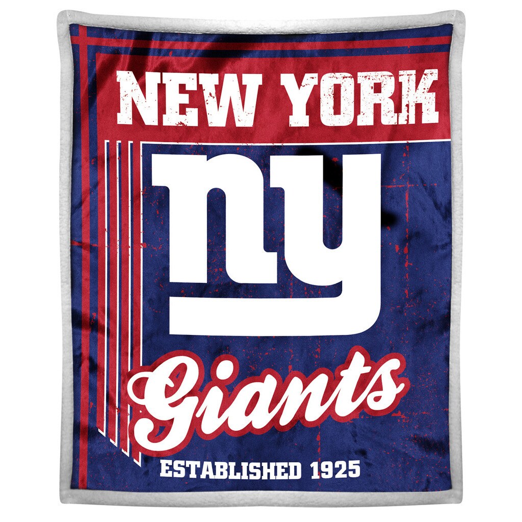 NFL 192 NY Giants Mink Sherpa Throw Overstock 12089447