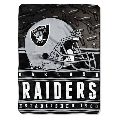 NFL 071 Raiders Stacked Silk Touch Raschel Throw