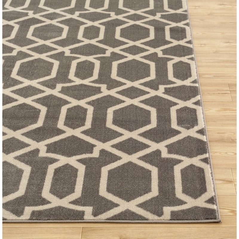 World Rug Gallery Contemporary Trellis Design Soft Indoor Area Rug
