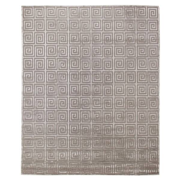 Exquisite Rugs Greek Key Silver New Zealand Wool And Silk Rug Exquisite Rugs Greek Key Silver New Zealand Wool And Silk Rug