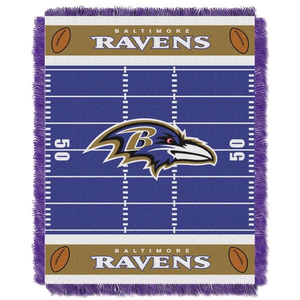 slide 1 of 1, NFL 04401 Ravens Field Baby Throw