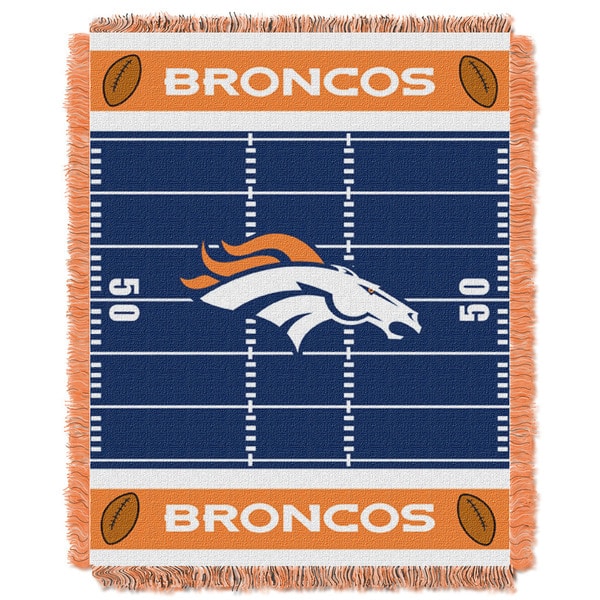 slide 1 of 1, NFL 04401 Broncos Field Baby Throw