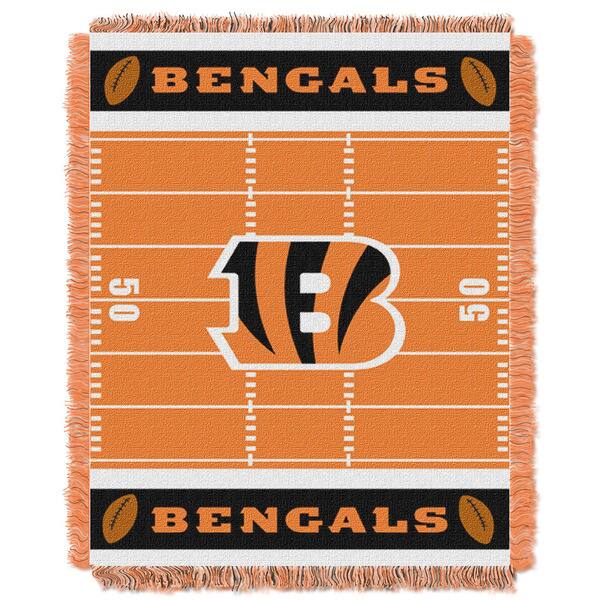 slide 1 of 1, NFL 04401 Bengals Field Baby Throw