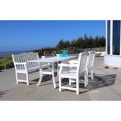 Surfside Eco-friendly 4-piece White Hardwood Dining Set by Havenside Home