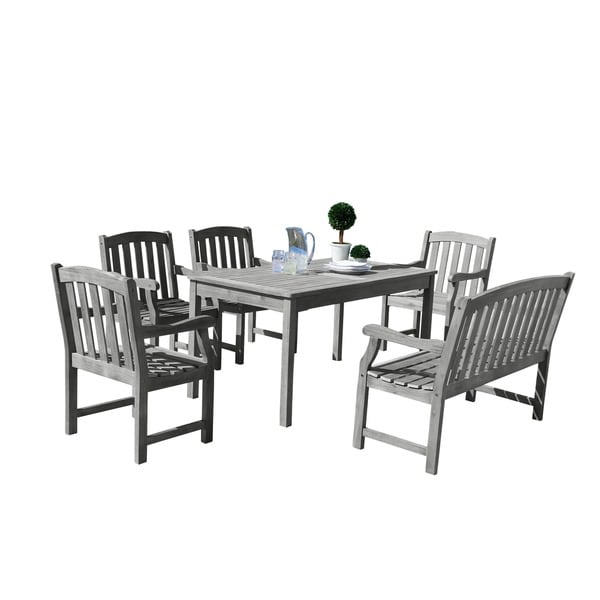 Surfside Eco-friendly 6-piece Hand-scraped Hardwood Dining Set by Havenside Home. Opens flyout.