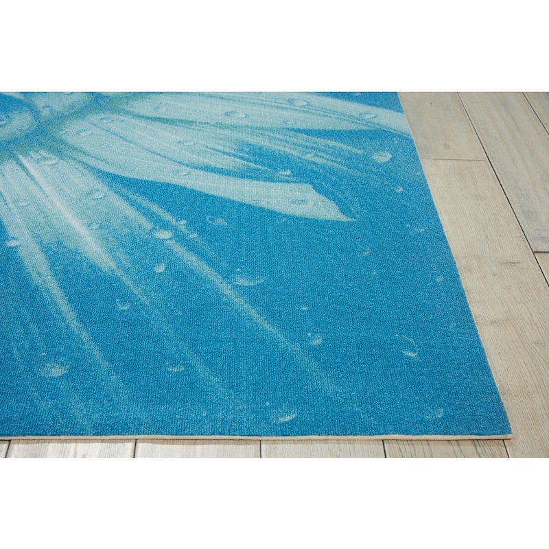 Nourison Coastal Abstract Contemporary Indoor/Outdoor Area Rug