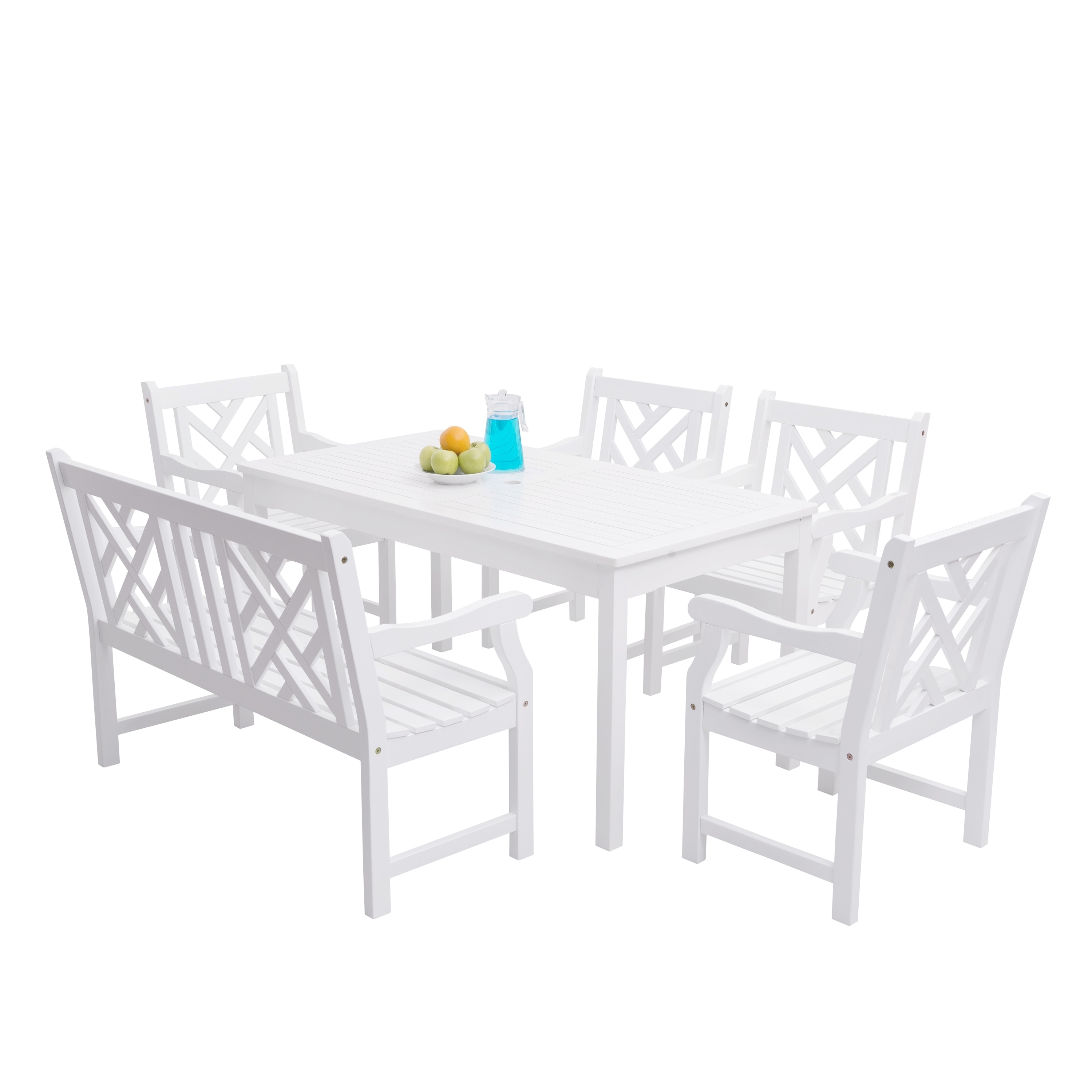 Shop Bradley Eco Friendly 6 Piece Outdoor White Hardwood