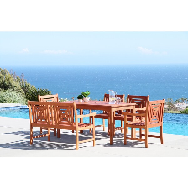 Shop Malibu Ecofriendly 6piece Outdoor Hardwood Dining Set with