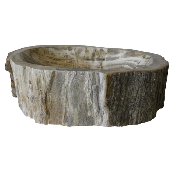 slide 2 of 4, Novatto Natural Petrified Fossil Wood Vessel Sink - multi