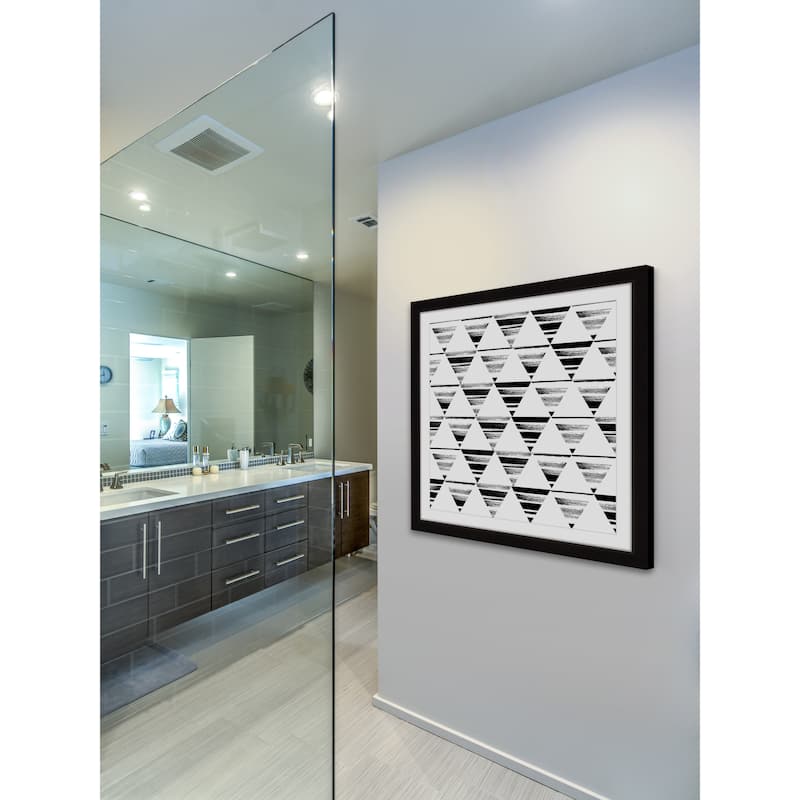 Marmont Hill - Handmade Triangle Checkerboard Framed Print - Bed Bath ...