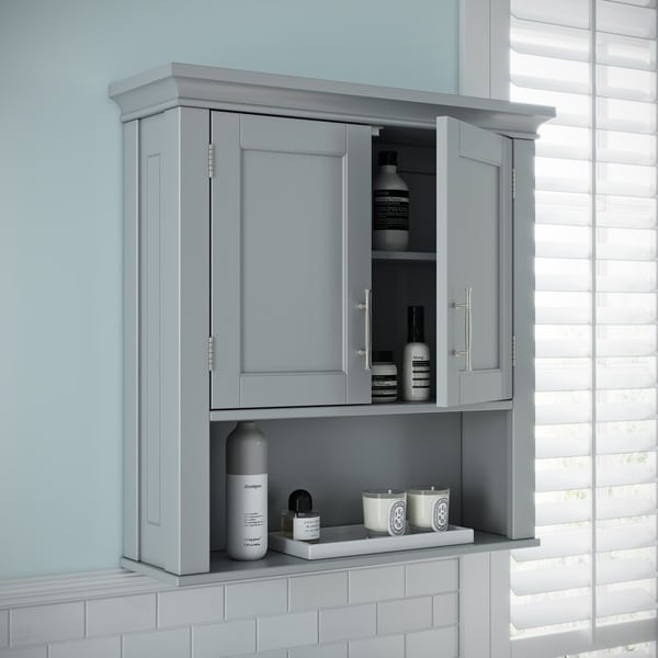 Shop RiverRidge Somerset Collection Two-Door Wall Cabinet, Gray ...