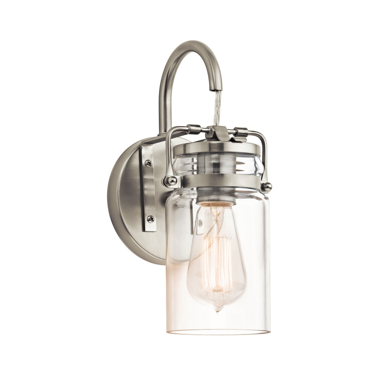 Kichler Lighting Brinley collection 1-light Brushed Nickel Wall Sconce