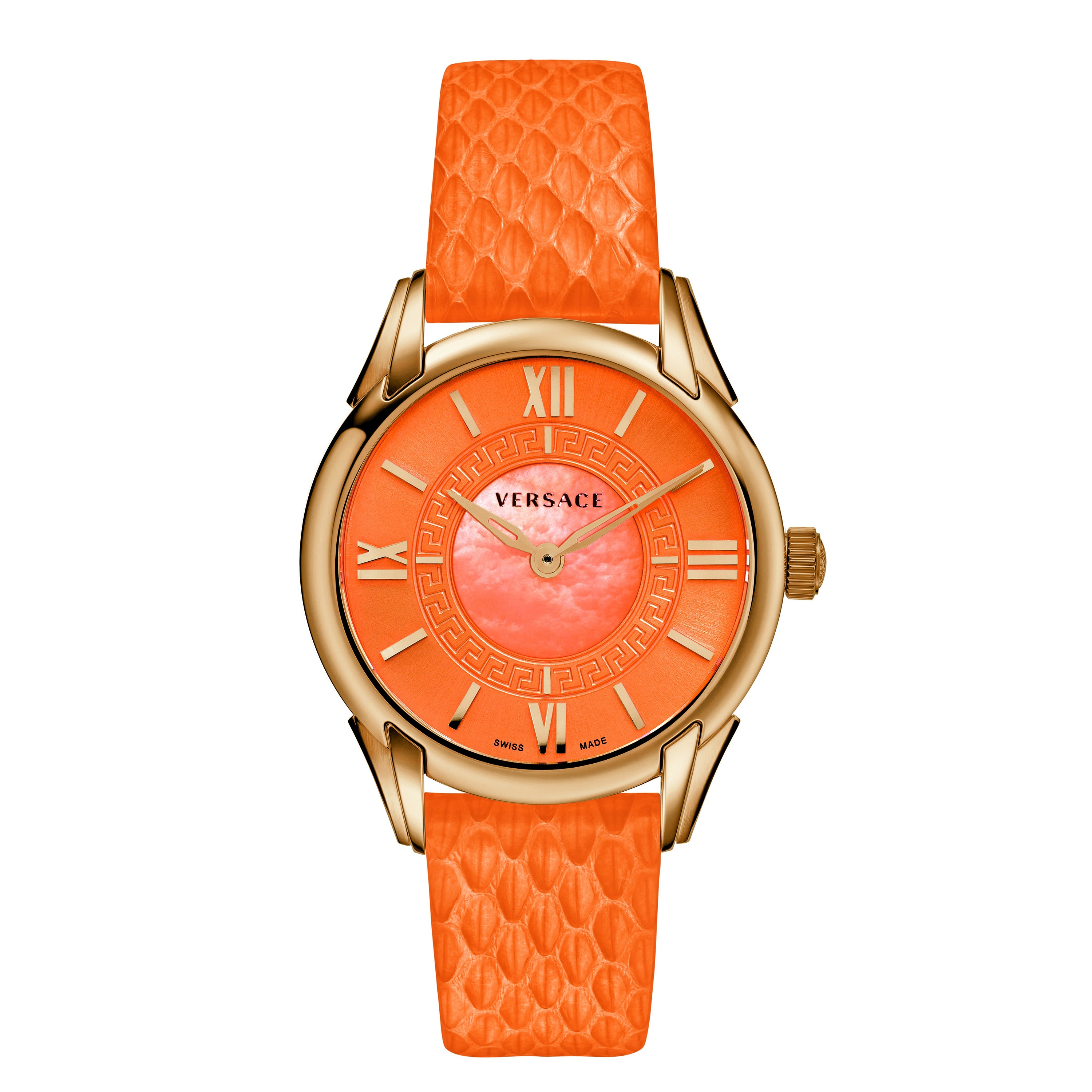 orange versace watch