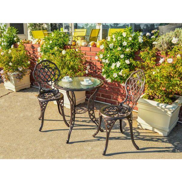 Shop Cambridge Hammertone Antique Brass Bistro Set Free Shipping Today Overstock 12091012