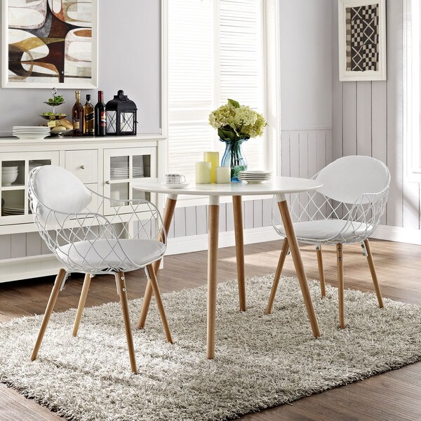 Modway Basket White Metal Dining Chair Set Of 2 Ships To Modway Basket White Metal Dining Chair Set Of 2