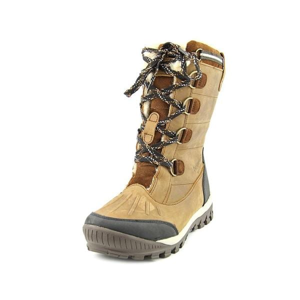 Shop BearPaw Women&#39;s Desdemona Brown Leather Snow Boots - Overstock - 12091544