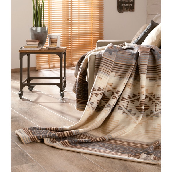 IBENA Lightweight Natural Cotton Wool Pima Oversized Throw