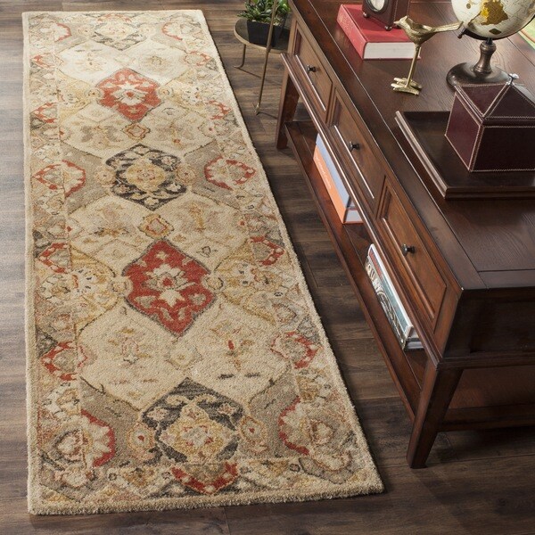 Safavieh Handmade Antiquity Beige/ Multi Wool Rug 2' 3 x 12' Free
