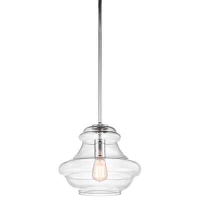 Kichler Lighting Everly Collection 1-light Chrome Pendant 12 inch Diameter